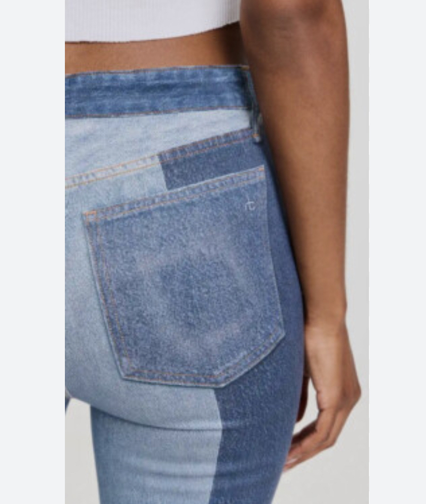 Rag & Bone Blue Patchwork High-Waisted Jeans - Si… - image 7